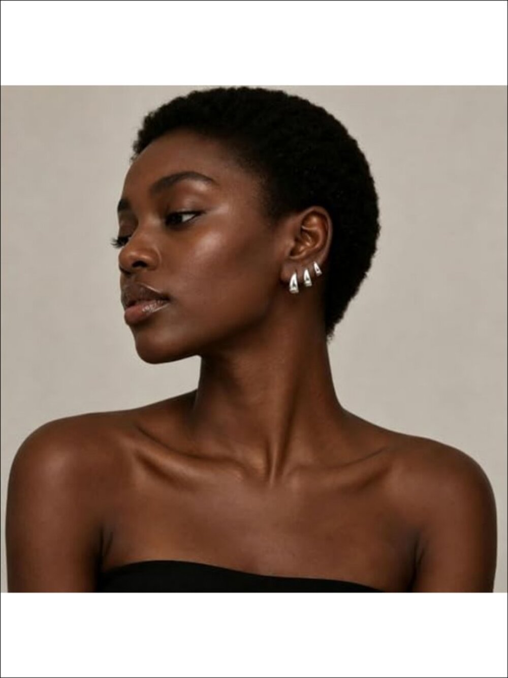 Gold Plated Huggie Hoop Earring Set 3 Pairs Push Back Hypoallergenic